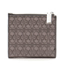 Portafoglio Mini Donna COCCINELLE in Pelle Nera Multi Linea Metallic Coated Monogram