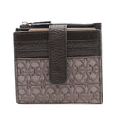 Portafoglio Mini Donna COCCINELLE in Pelle Nera Multi Linea Metallic Coated Monogram