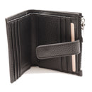 Portafoglio Mini Donna COCCINELLE in Pelle Nera Multi Linea Metallic Coated Monogram