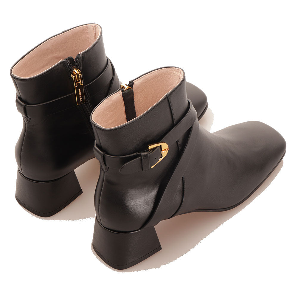 Scarpe Donna COCCINELLE Stivaletti con Tacco Basso Largo in Pelle