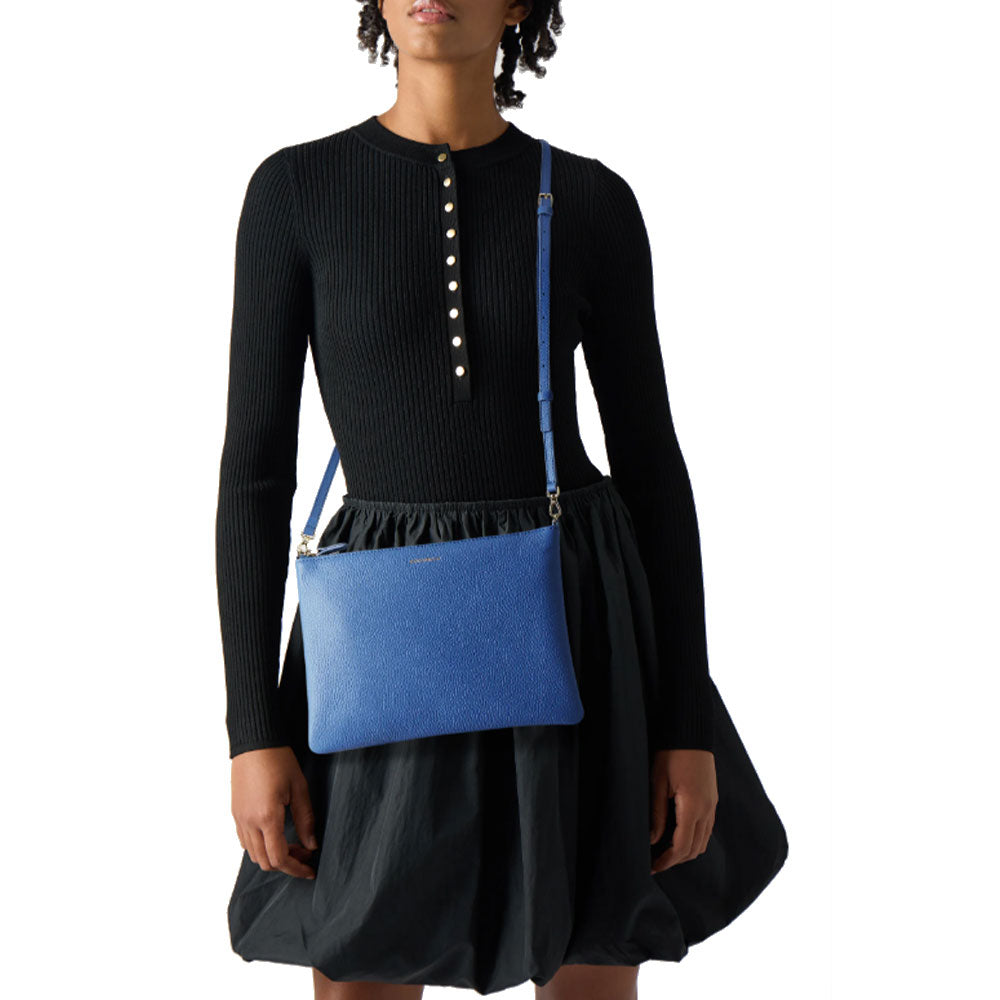 Borsa Donna a Tracolla COCCINELLE in Pelle Azul Linea Best Medium