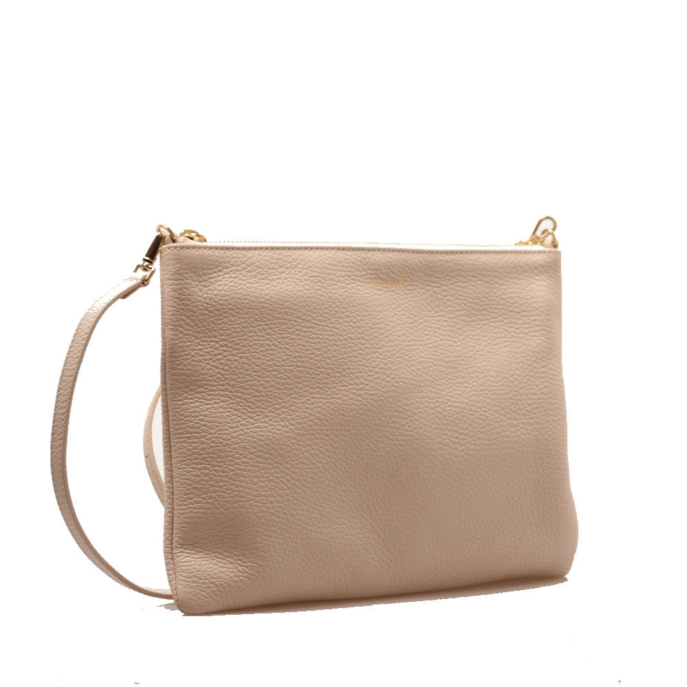 COCCINELLE Damen Schultertasche aus Lammleder Weiß Best Medium Line