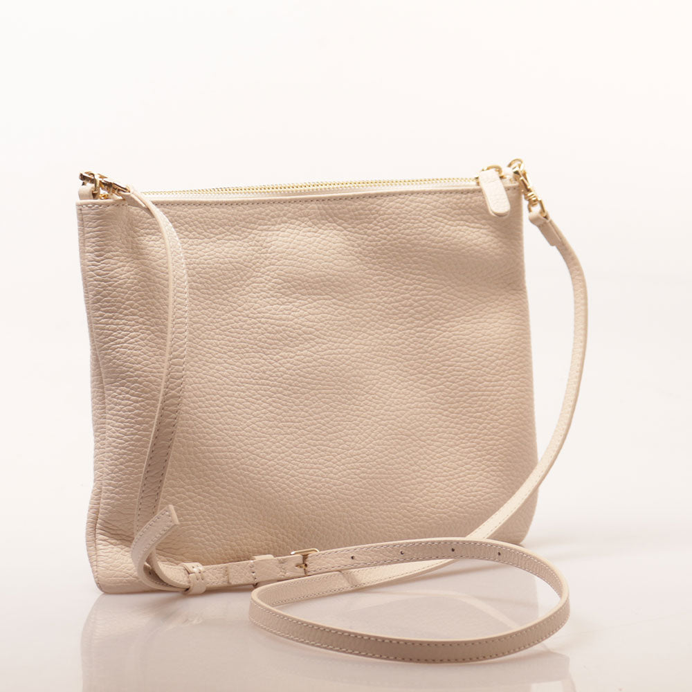 COCCINELLE Damen Schultertasche aus Lammleder Weiß Best Medium Line