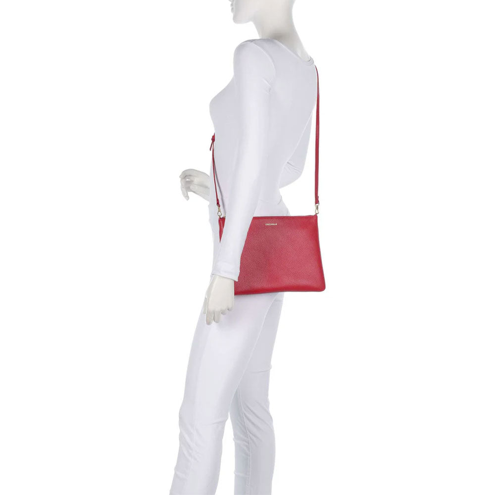 Damen-Umhängetasche COCCINELLE aus Leder in Crab Modell Best Medium