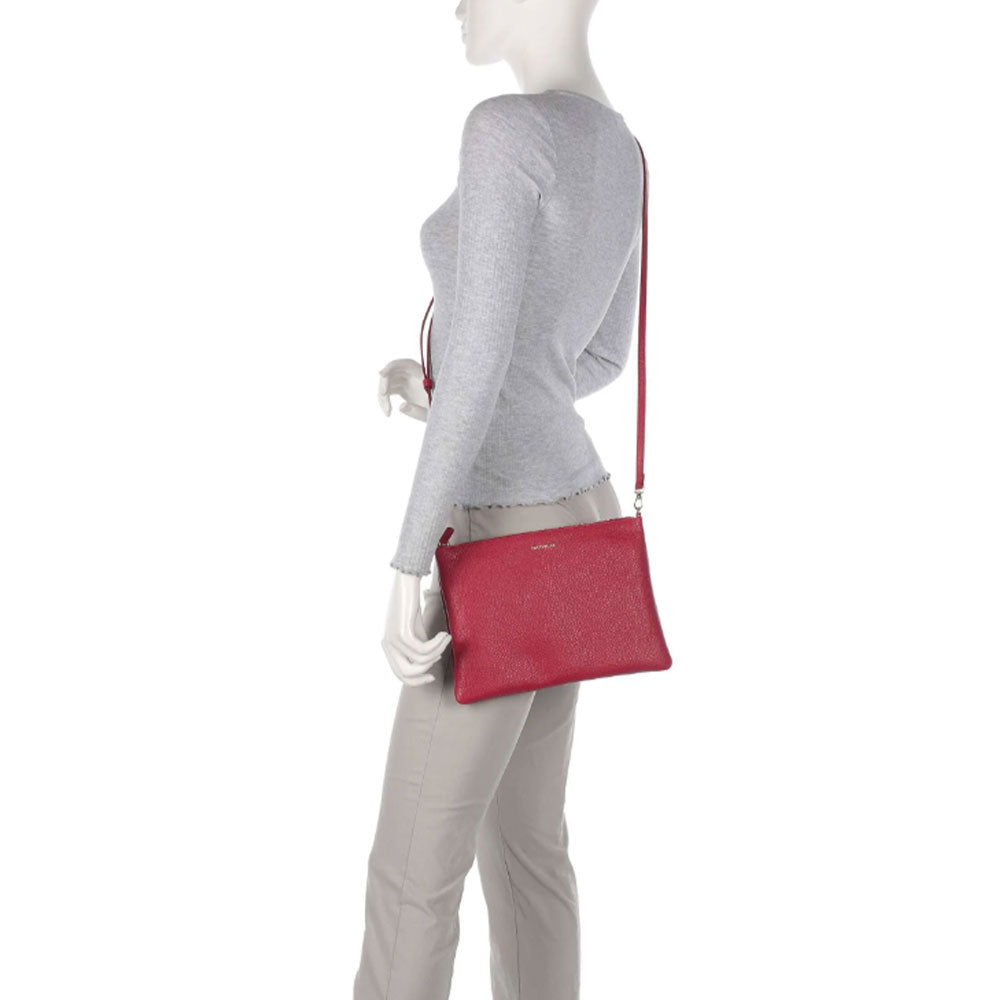 COCCINELLE Damen Schultertasche aus Sangria Leder Best Medium Line