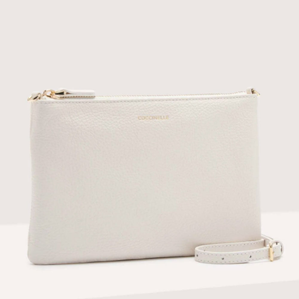 COCCINELLE Damen Umhängetasche aus weißem Leder Best Small Line