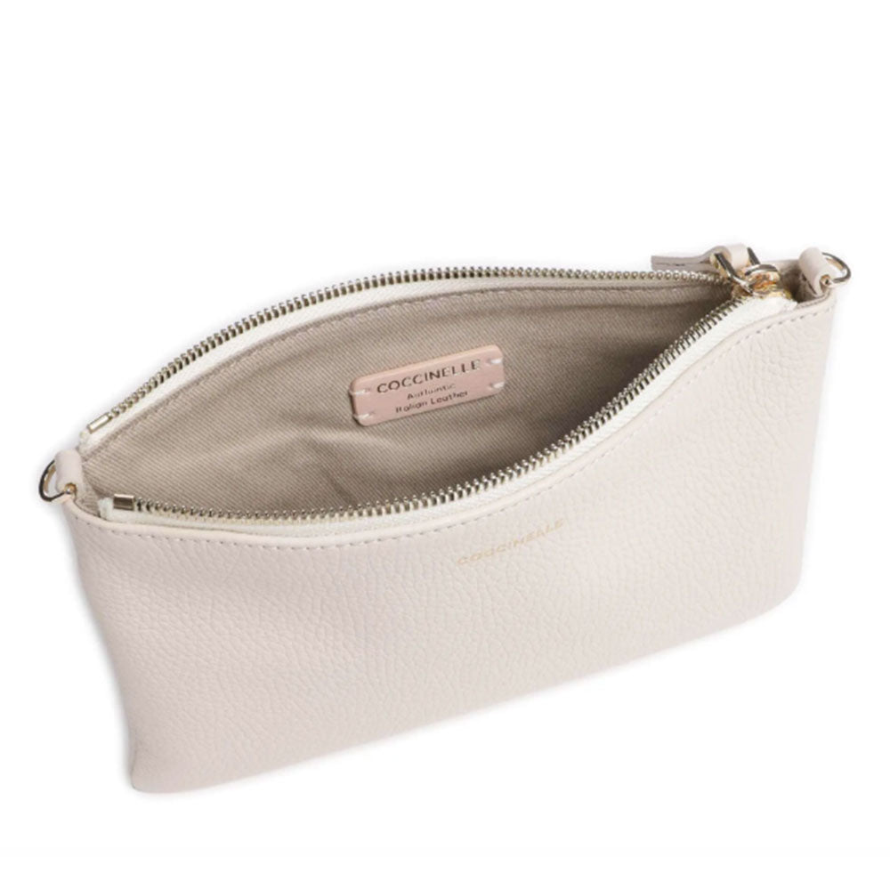 COCCINELLE Damen Schultertasche aus Lammleder Weiß Best Small Line