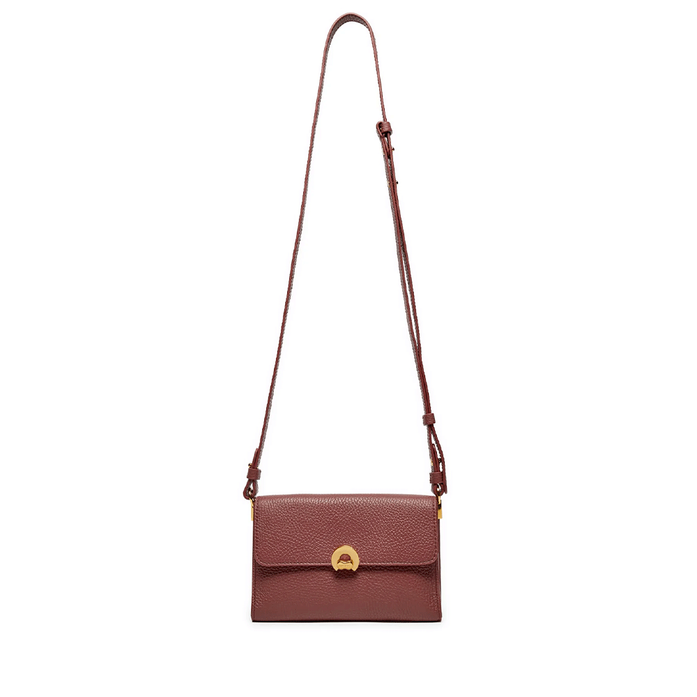 Women's Leather Crossbody Bag COCCINELLE Binxie Mini in Brandy