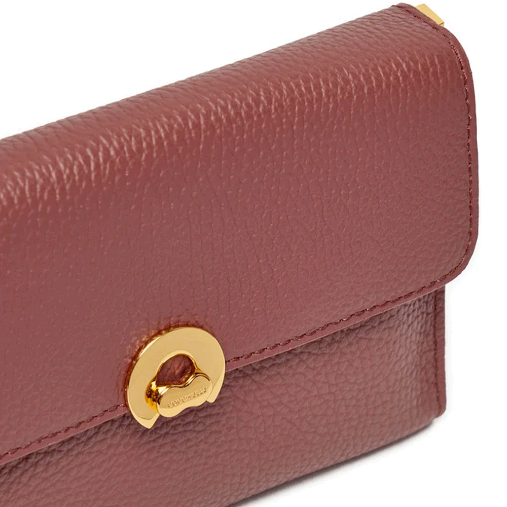 Women's Leather Crossbody Bag COCCINELLE Binxie Mini in Brandy
