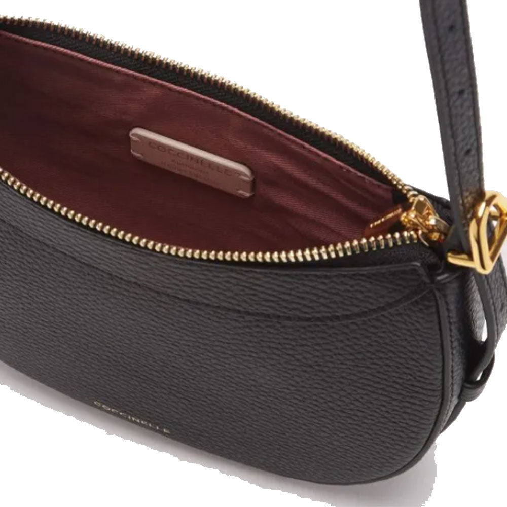 COCCINELLE Damen Umhängetasche aus schwarzem Leder Whisper Line