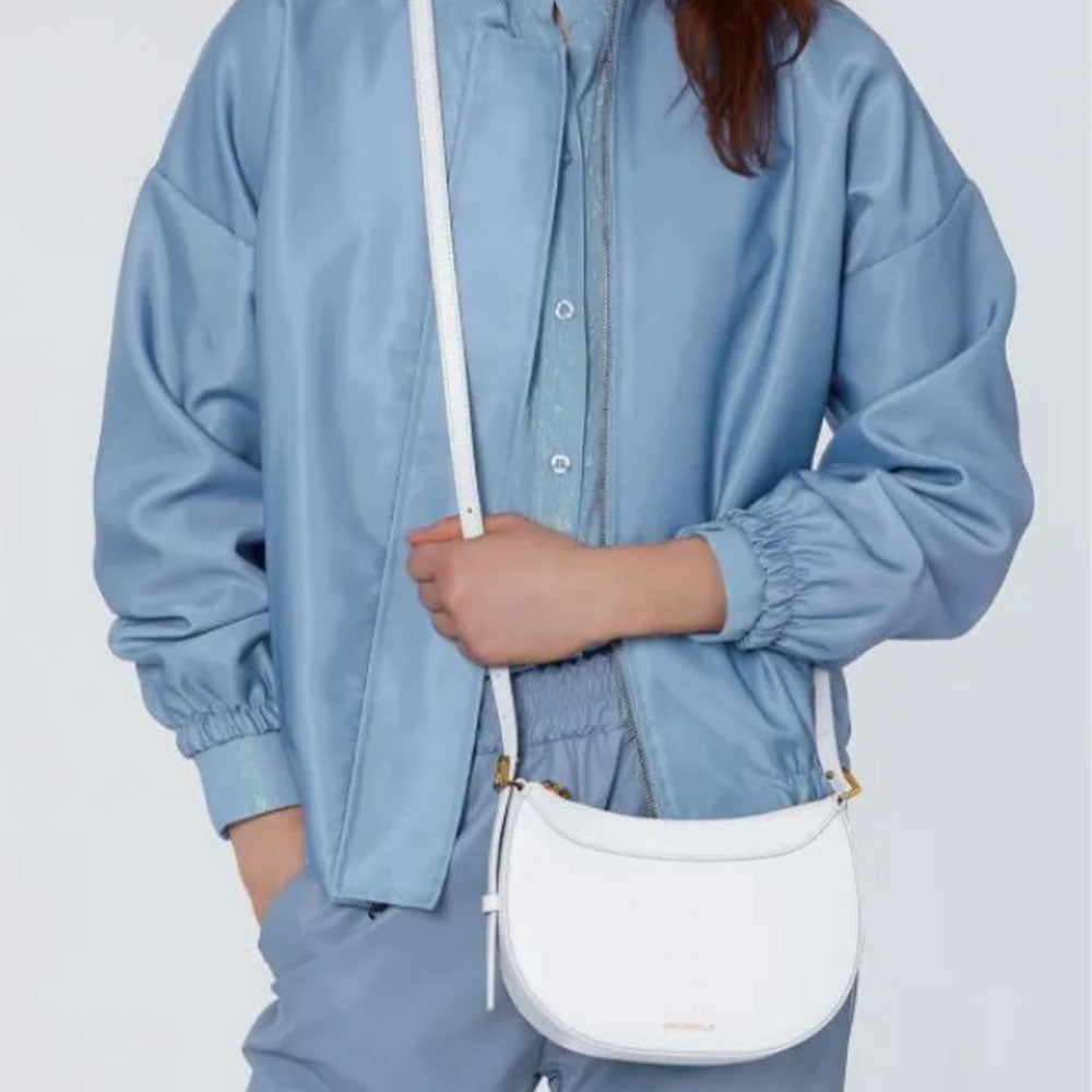 COCCINELLE Damen Umhängetasche aus brillantweißem Leder Whisper Line