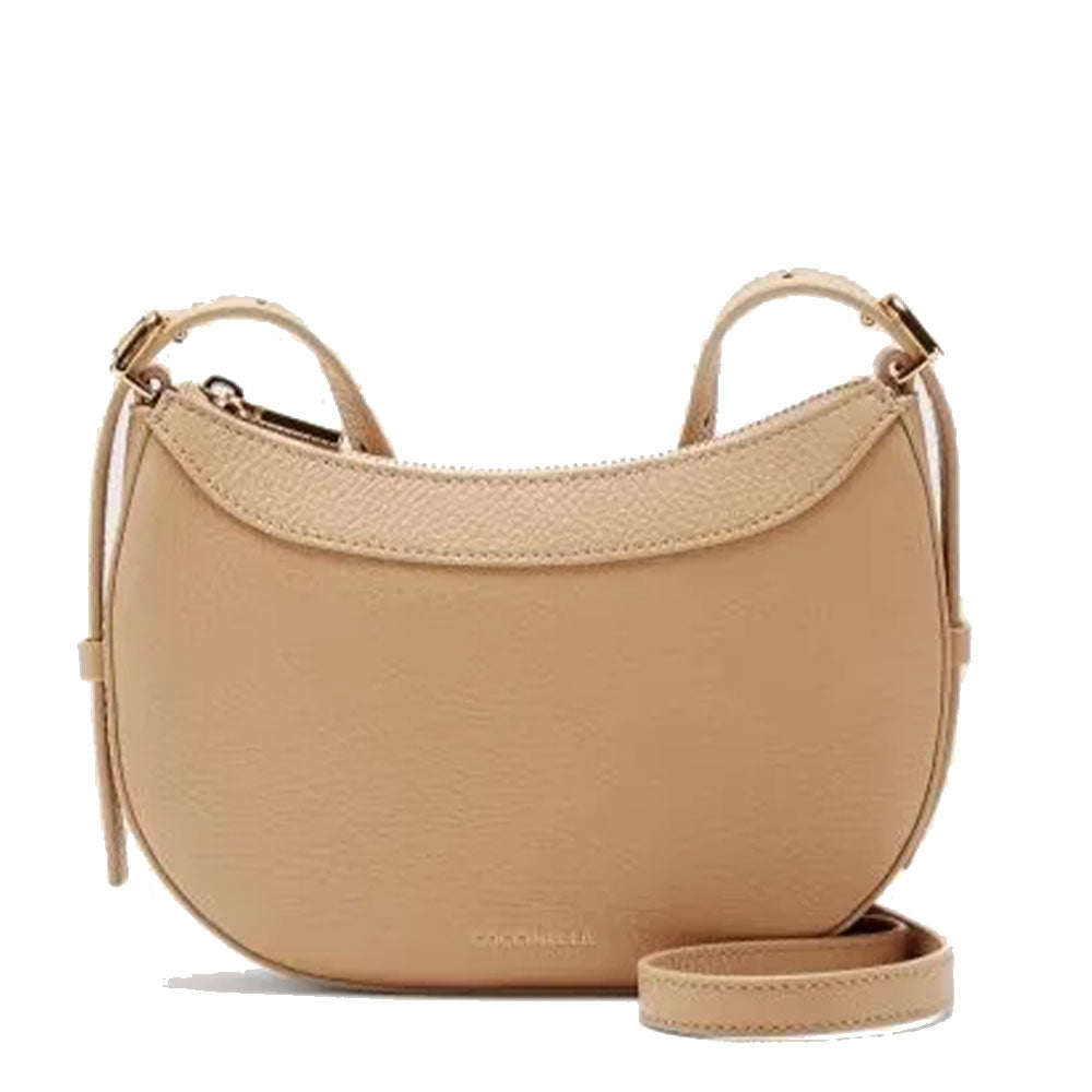 COCCINELLE Damen Umhängetasche aus frischem beigefarbenem Leder Whisper Line