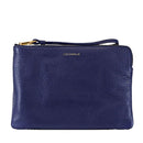 COCCINELLE Damen Clutch aus königsblauem Leder Alias ​​​​Line Mittlere Größe