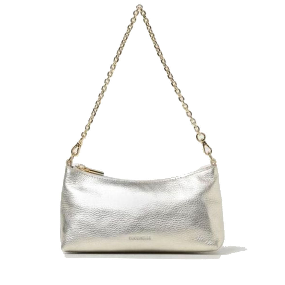 Borsa Donna a Spalla COCCINELLE in Pelle Pale Gold Linea Aura