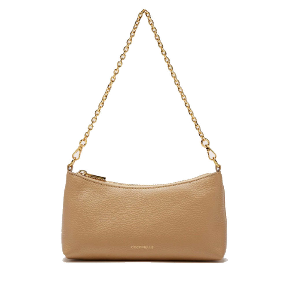 Borsa Donna a Spalla COCCINELLE in Pelle Fresh Beige Linea Aura