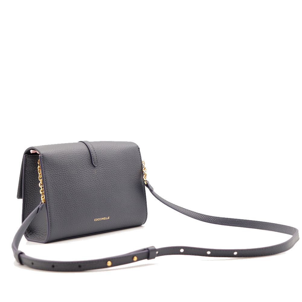 Women's Mini Leather Crossbody Bag COCCINELLE Dorian in Midnight Blue