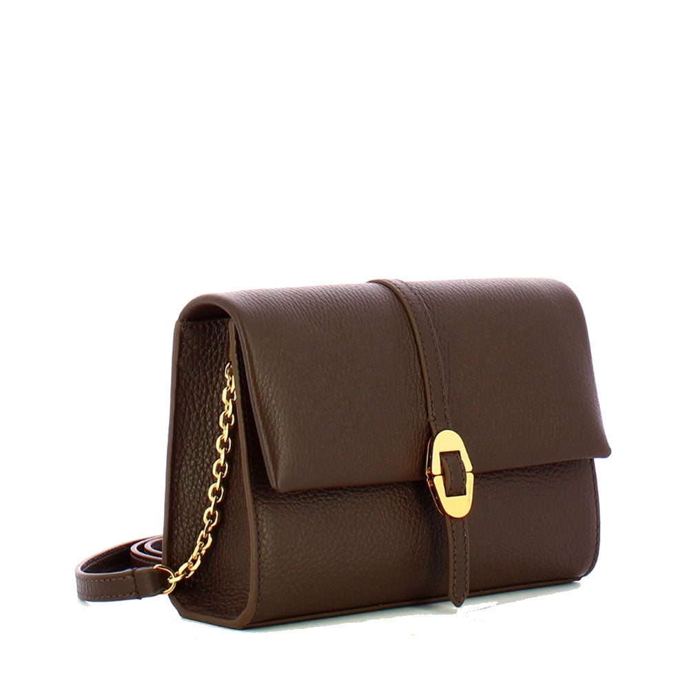 Borsa Donna Mini a Tracolla COCCINELLE in Pelle Linea Dorian colore Fondant Brown