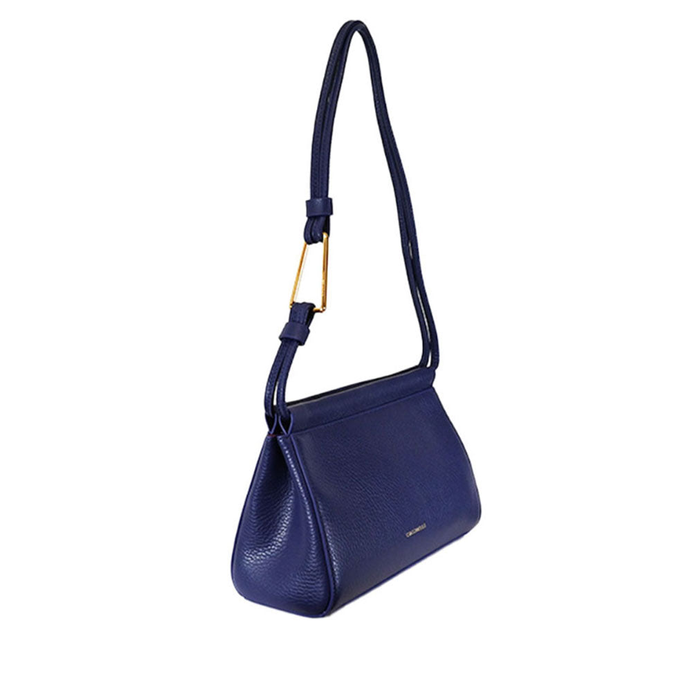 Borsa Donna a Spalla Mini COCCINELLE in Pelle linea Emily colore Royal Blue