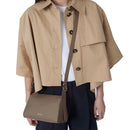 Women's Warm Taupe Leather Crossbody Bag COCCINELLE Bishop