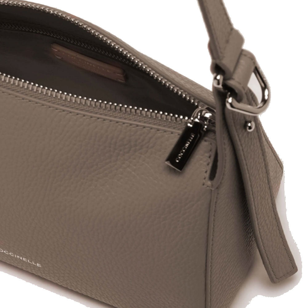 Women's Warm Taupe Leather Crossbody Bag COCCINELLE Bishop
