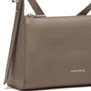 Women's Warm Taupe Leather Crossbody Bag COCCINELLE Bishop