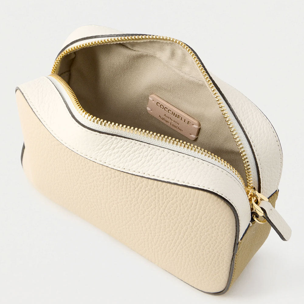 Borsa Donna a Tracolla COCCINELLE Linea Tebe Colore Sandshell - Pearl - Seagrass
