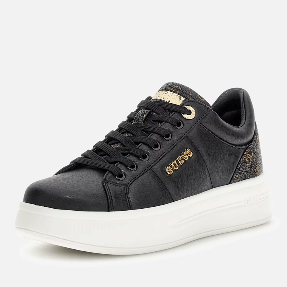 Sneakers Donna GUESS in Pelle Colore Black - Brown Linea Welli