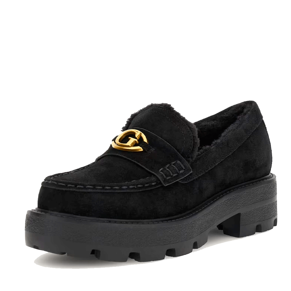 Mocassini Donna GUESS linea Yanikay in Misto Pelle Colore Nero