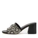 GUESS Damenschuhe Gables Line Hausschuhe mit Absatz in schwarzem Raffiabast