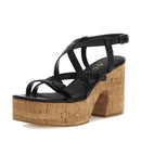 Sandali Donna GUESS con Tacco Linea Corke in Pelle Colore Nero