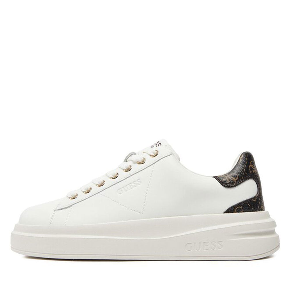 Sneakers Donna GUESS in Pelle Colore White - Brown Linea Elbina