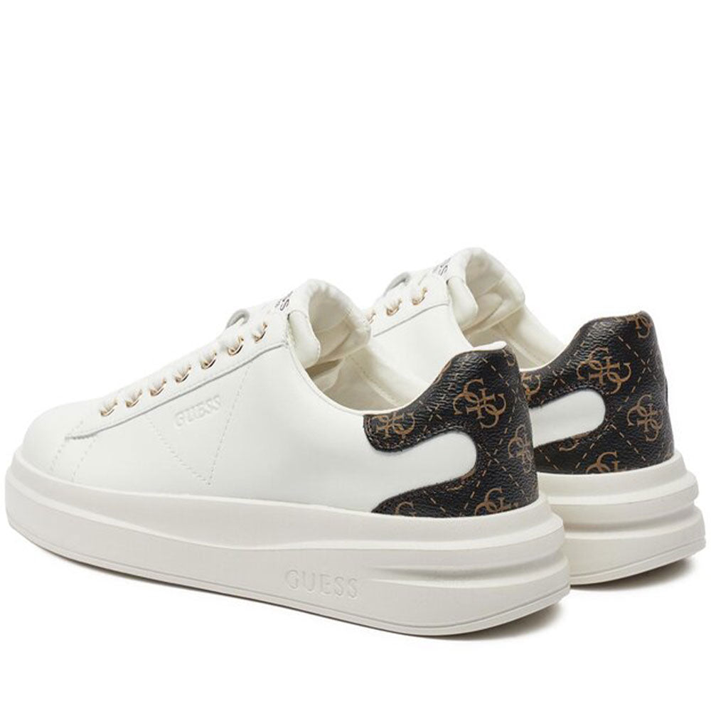 Sneakers Donna GUESS in Pelle Colore White - Brown Linea Elbina