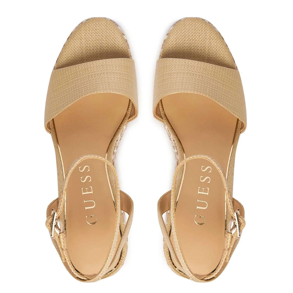 Sandali Donna GUESS con Zeppa Linea Everly Colore Natural