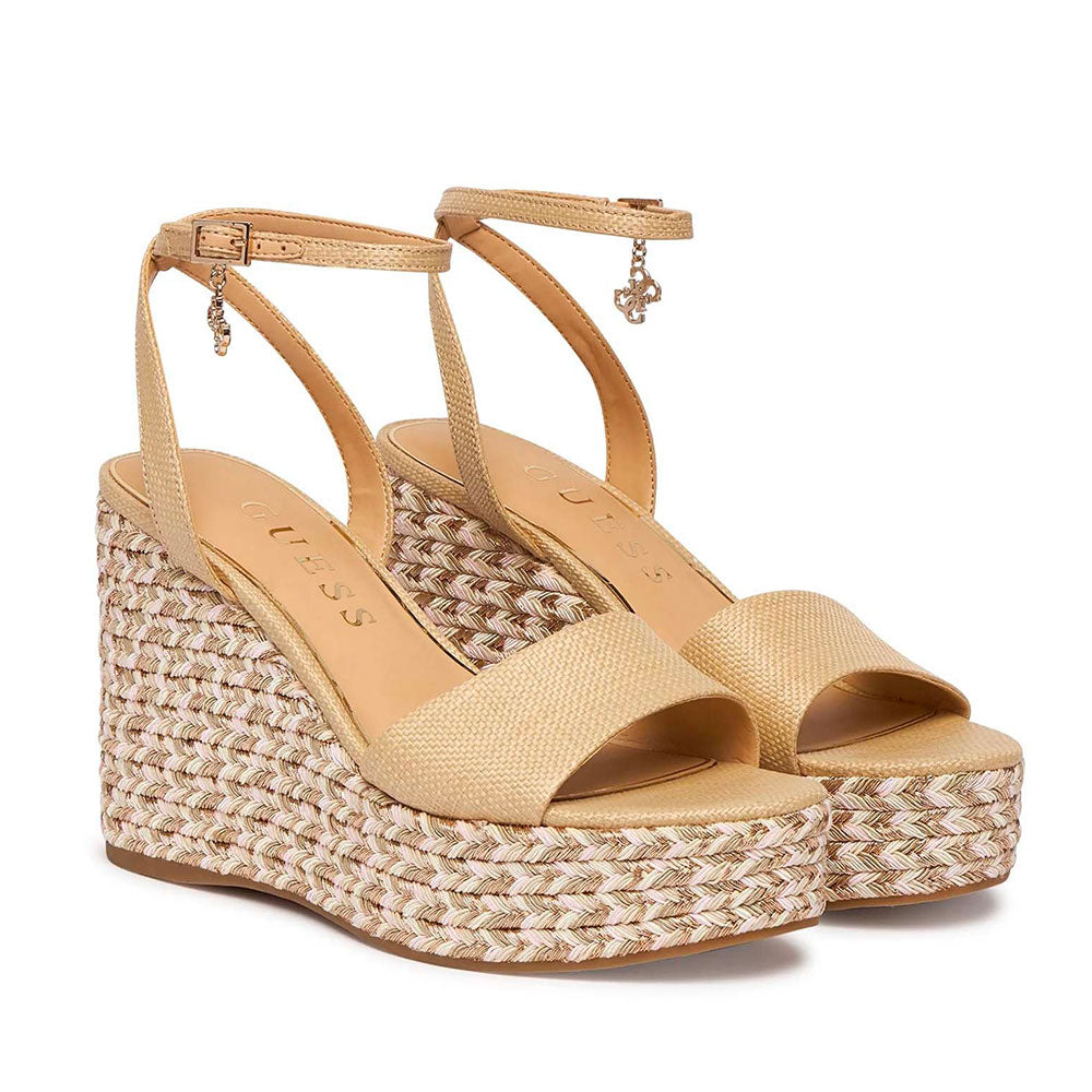 Sandali Donna GUESS con Zeppa Linea Everly Colore Natural