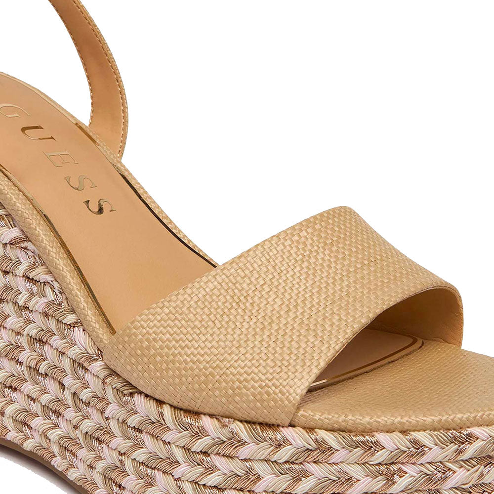 Sandali Donna GUESS con Zeppa Linea Everly Colore Natural