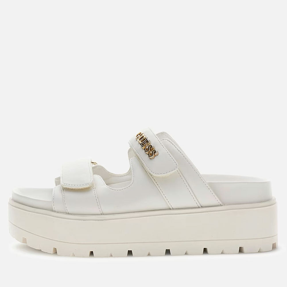 Ciabatte Donna GUESS Linea Faxon Colore Cream con Doppia Fascia