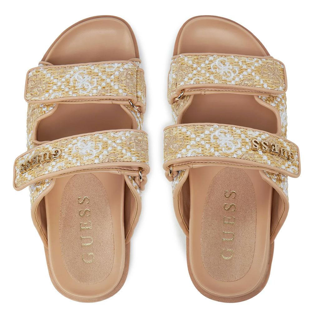 Ciabatte Donna GUESS Linea Fadelizz Colore Cream con Doppia Fascia