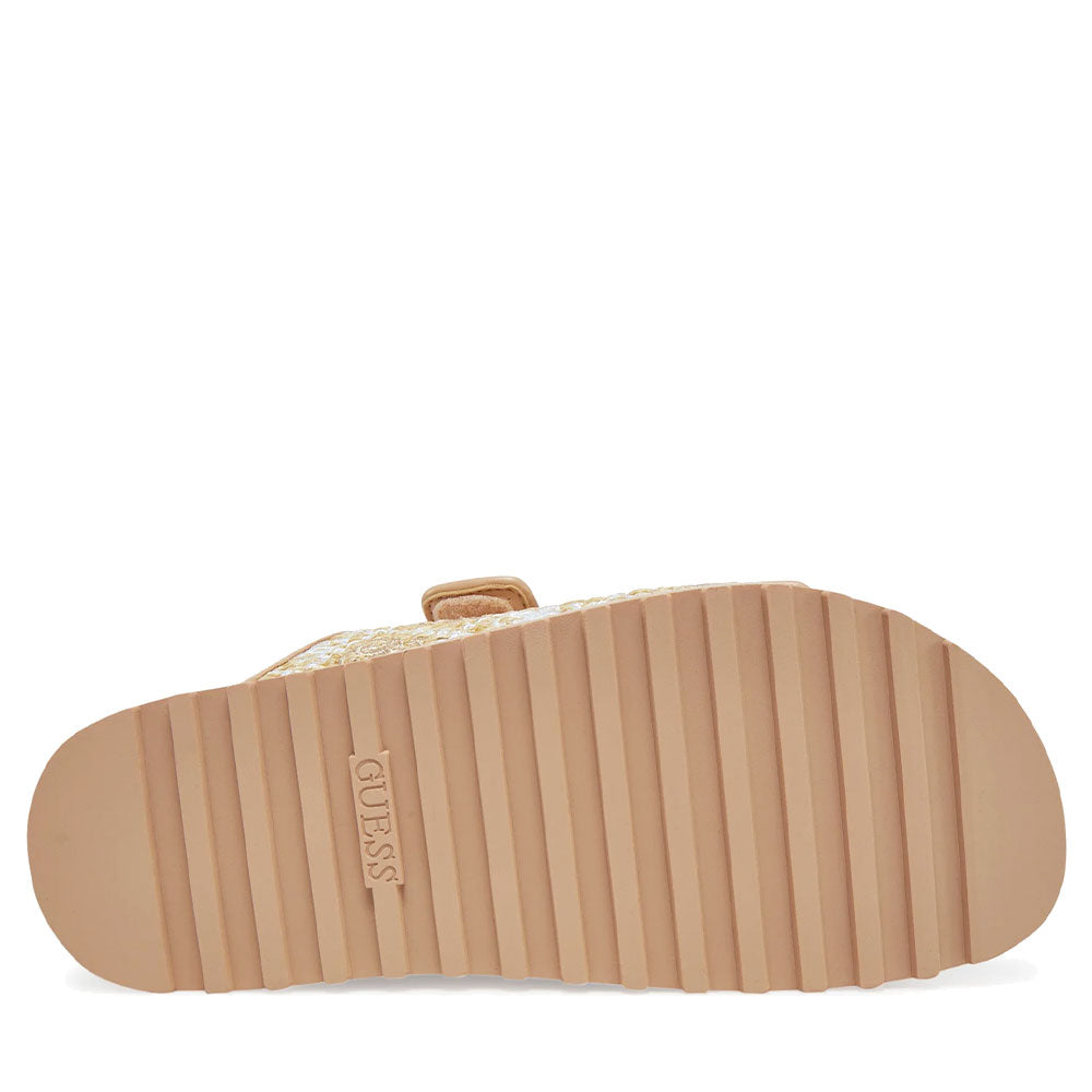 Ciabatte Donna GUESS Linea Fadelizz Colore Cream con Doppia Fascia
