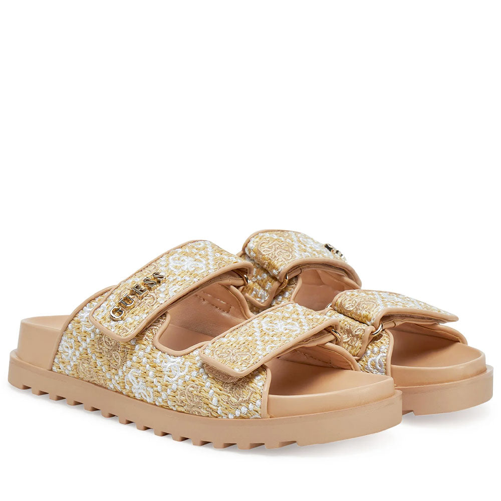 Ciabatte Donna GUESS Linea Fadelizz Colore Cream con Doppia Fascia