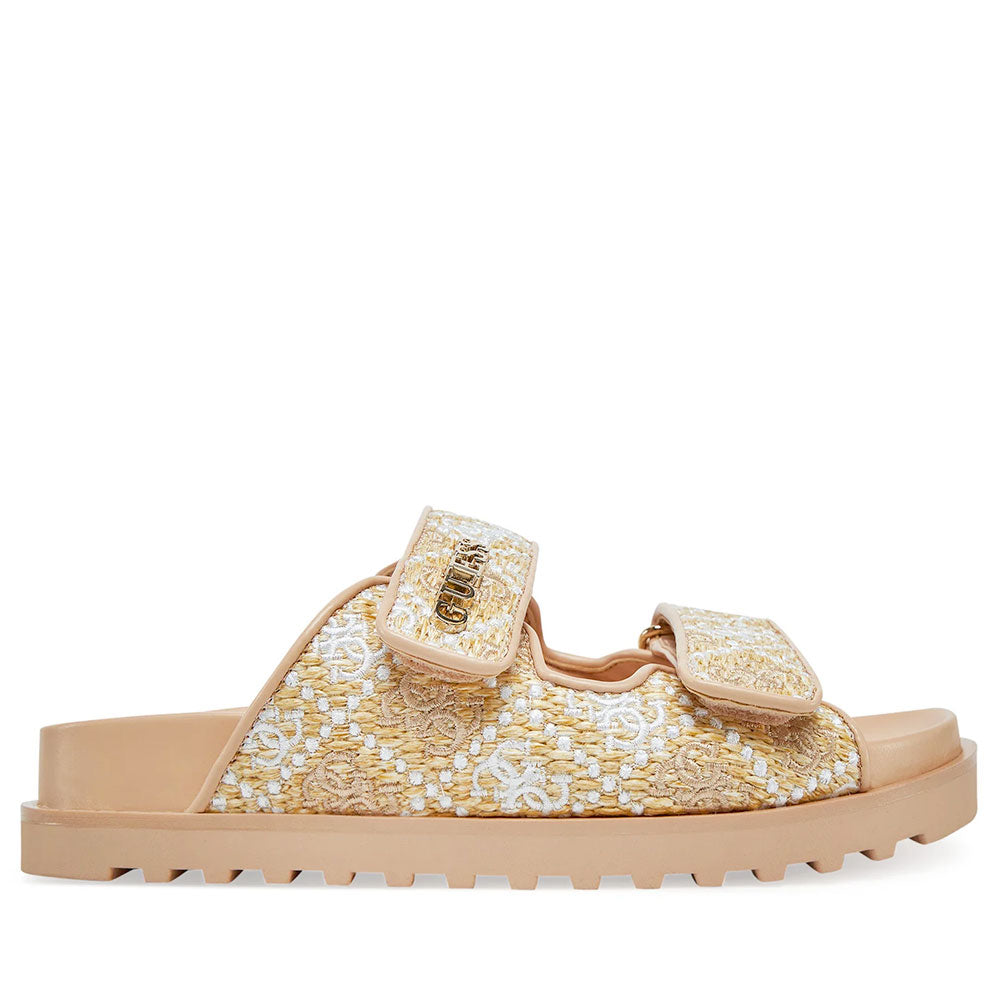Ciabatte Donna GUESS Linea Fadelizz Colore Cream con Doppia Fascia