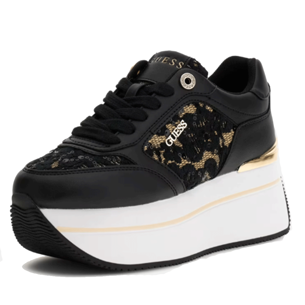 Scarpe Donna GUESS Sneakers Linea Camrio Colore Nero con Inserti in Pizzo