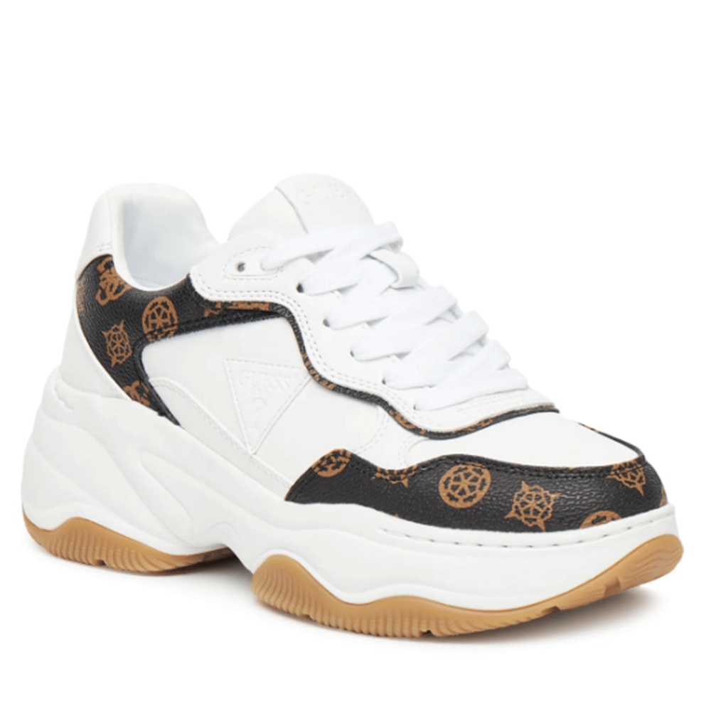 Sneakers Donna GUESS Colore White - Brown Linea Hapyy3