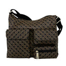 GHERARDINI Damen-Umhängetasche mit mehreren Taschen aus weichem Stoff, Farbe Toffee