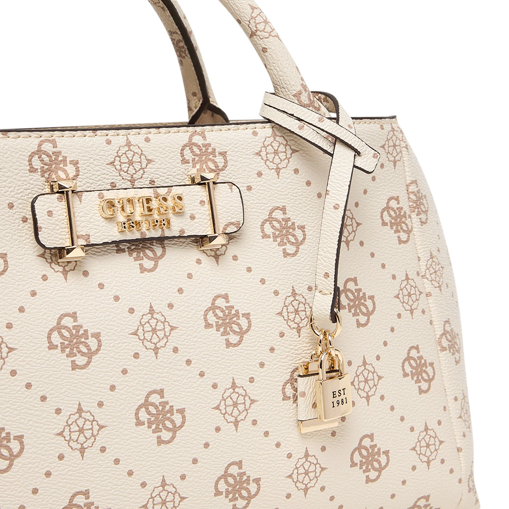 Borsa Donna a Mano GUESS Linea Carrie Colore Vanilla Logo