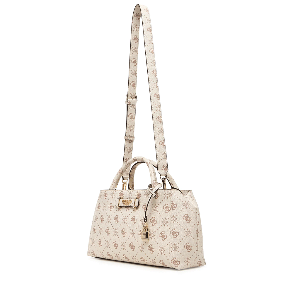Borsa Donna a Mano GUESS Linea Carrie Colore Vanilla Logo