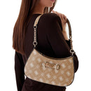 Borsa Donna a Spalla GUESS Linea Carrie Colore Biscotti Logo