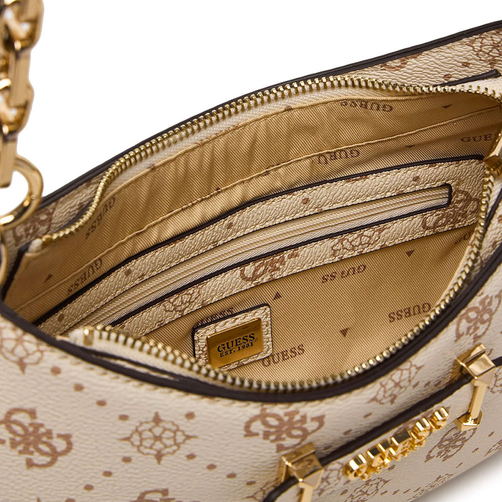 Borsa Donna a Spalla GUESS Linea Carrie Colore Vanilla Logo