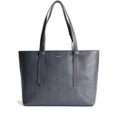Midnight Blue Leather Tote Bag COCCINELLE Malory Large