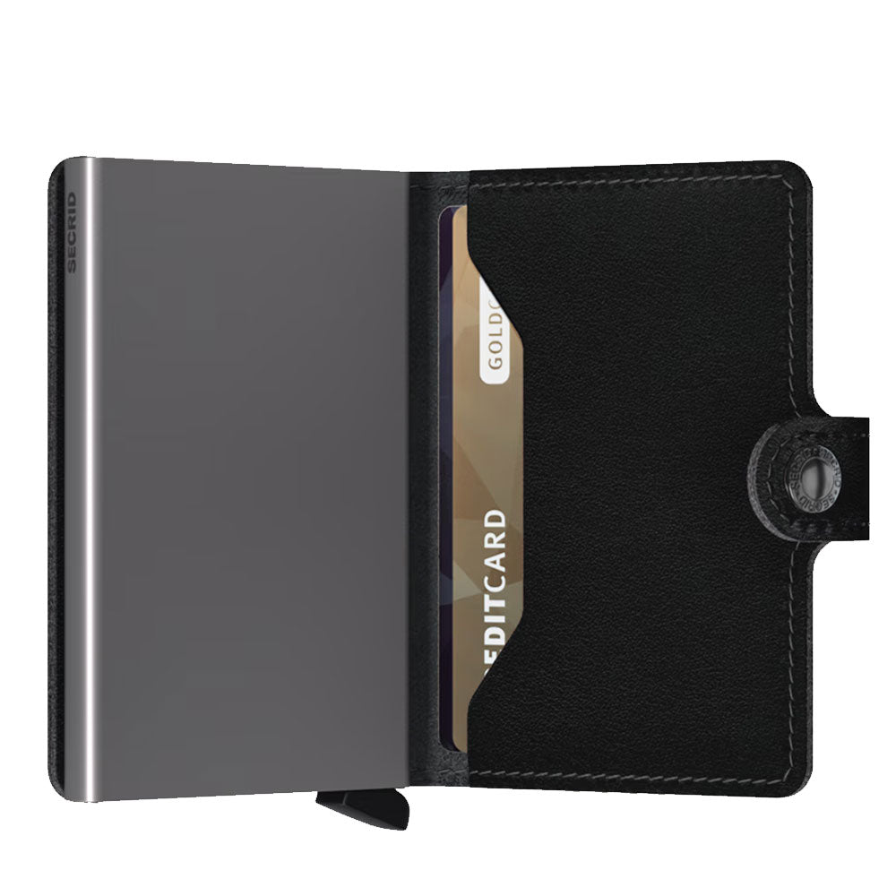 SECRID Miniwallet Original Line Kartenetui mit Clip aus schwarzem Leder mit RFID