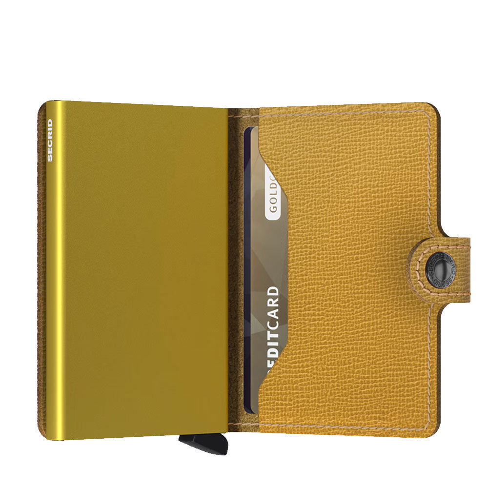 Porta Carte con Clip SECRID linea Miniwallet Crisple in Pelle Ocra con RFID